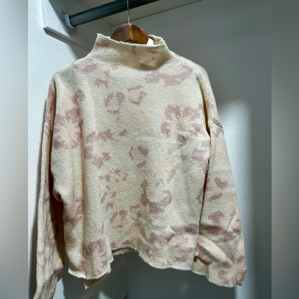 Stitch Drop Pink and Cream Sweater. XL